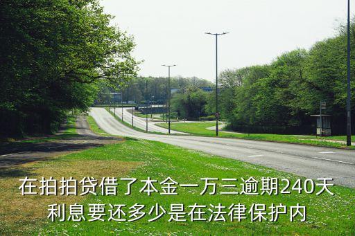 在拍拍貸借了本金一萬三逾期240天利息要還多少是在法律保護(hù)內(nèi)