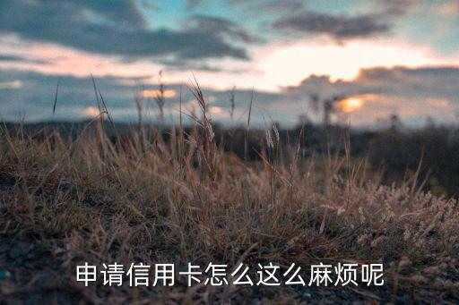 信用卡怎么那么麻煩，申請信用卡怎么這么麻煩呢