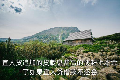 宜人貸追加的貸款息費(fèi)高的快趕上本金了如果宜人貸借款不還會