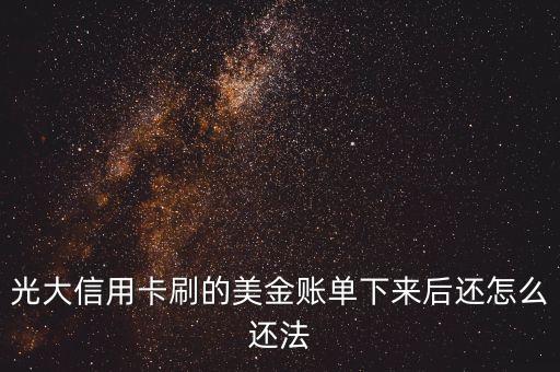 光大信用卡刷的美金賬單下來后還怎么還法