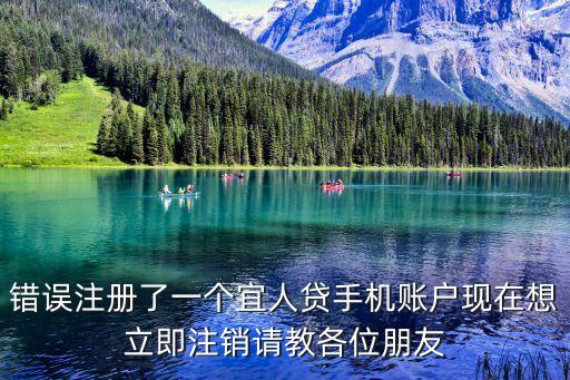 錯誤注冊了一個宜人貸手機賬戶現(xiàn)在想立即注銷請教各位朋友