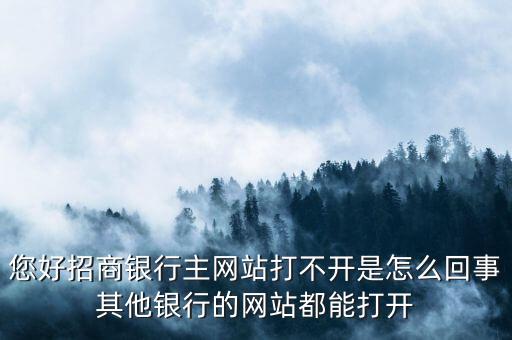 您好招商銀行主網(wǎng)站打不開是怎么回事其他銀行的網(wǎng)站都能打開