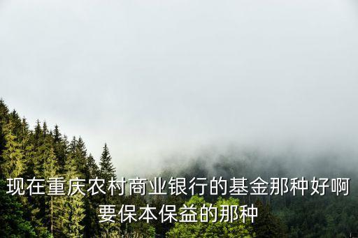 現(xiàn)在重慶農(nóng)村商業(yè)銀行的基金那種好啊要保本保益的那種