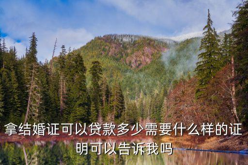 拿結(jié)婚證可以貸款多少需要什么樣的證明可以告訴我嗎
