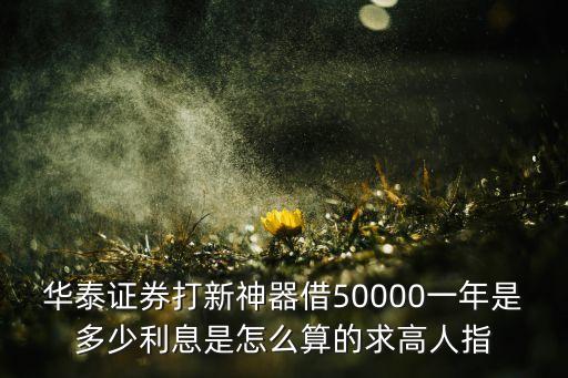 華泰證券打新神器借50000一年是多少利息是怎么算的求高人指