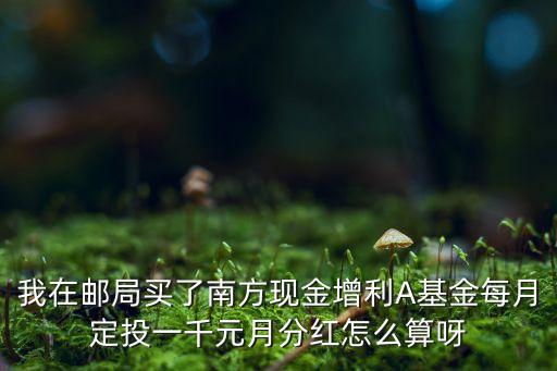 我在郵局買(mǎi)了南方現(xiàn)金增利A基金每月定投一千元月分紅怎么算呀