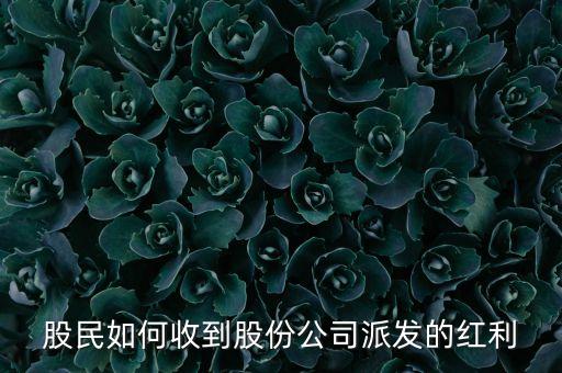 股民如何收到股份公司派發(fā)的紅利