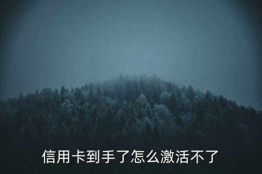 信用卡到手了怎么激活不了