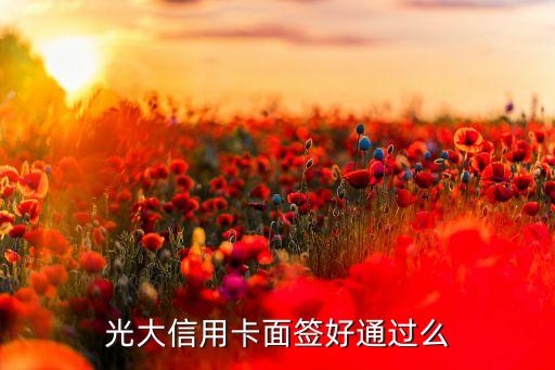光大信用卡面簽好通過么