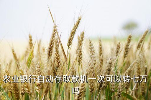農(nóng)業(yè)怎么才能轉(zhuǎn)7萬塊錢，農(nóng)業(yè)銀行自動存取款機一次可以轉(zhuǎn)七萬嗎