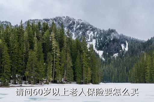 請問60歲以上老人保險要怎么買