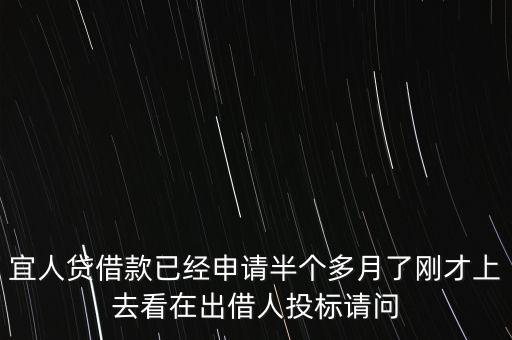 宜人貸借款已經(jīng)申請半個多月了剛才上去看在出借人投標(biāo)請問