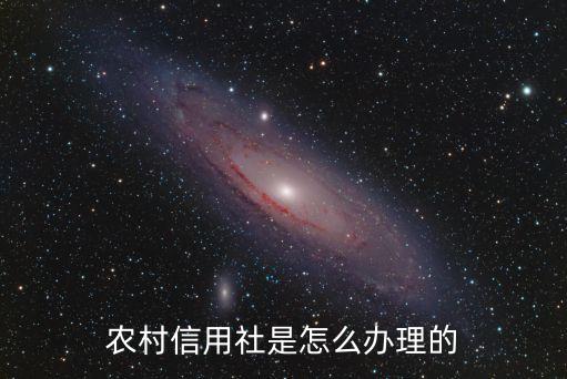 農(nóng)村信用社是怎么辦理的