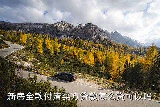 新房全款付清買方貸款怎么貸可以嗎