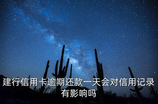 建行信用卡逾期還款一天會對信用記錄有影響嗎