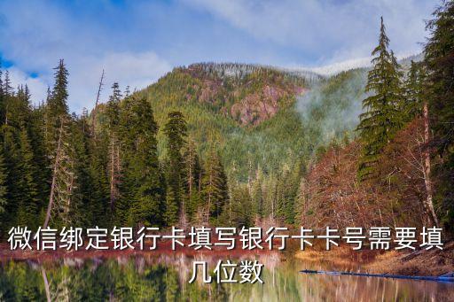 微信銀行卡卡號怎么填，微信綁定銀行卡填寫銀行卡卡號需要填寫幾位