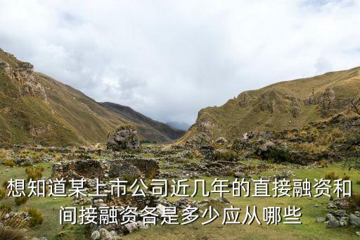 想知道某上市公司近幾年的直接融資和間接融資各是多少應(yīng)從哪些