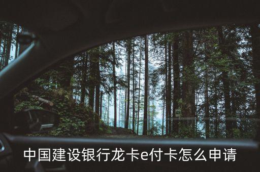 中國建設(shè)銀行龍卡e付卡怎么申請