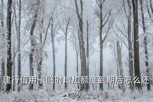 調(diào)整臨時額度怎么還款，中國銀行信用卡臨時增額是怎么還款的