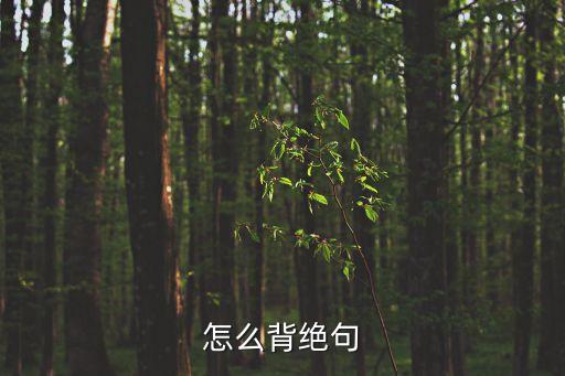 怎么背絕句