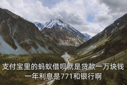 支付寶里的螞蟻借唄就是貸款一萬塊錢一年利息是771和銀行啊