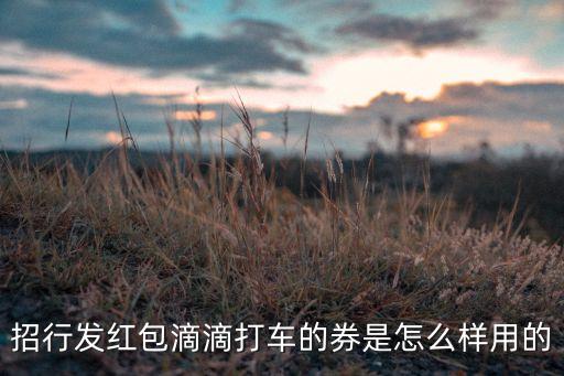 招行發(fā)紅包滴滴打車的券是怎么樣用的