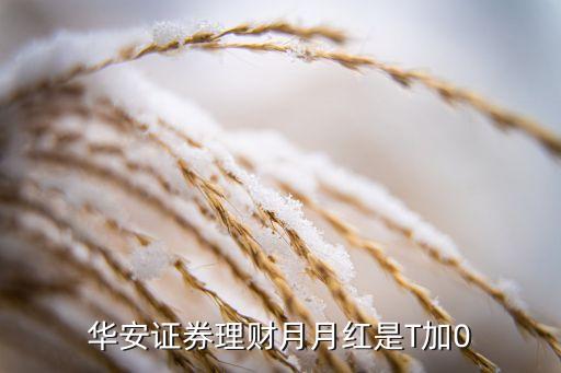 華安月月紅怎么取錢，華安證券理財月月紅是T加0