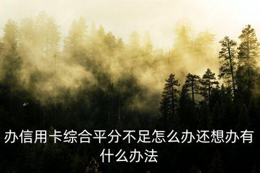 辦信用卡綜合平分不足怎么辦還想辦有什么辦法
