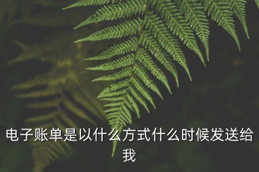 電子對(duì)賬單怎么發(fā)送，電子賬單是以什么方式什么時(shí)候發(fā)送給我