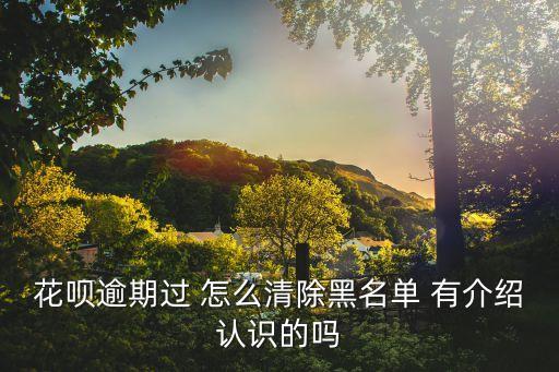 花唄列入征信黑名單怎么解除，花唄逾期過 怎么清除黑名單 有介紹認(rèn)識的嗎