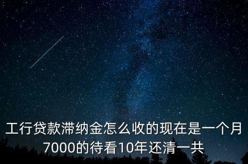 工行貸款滯納金怎么收的現(xiàn)在是一個(gè)月7000的待看10年還清一共