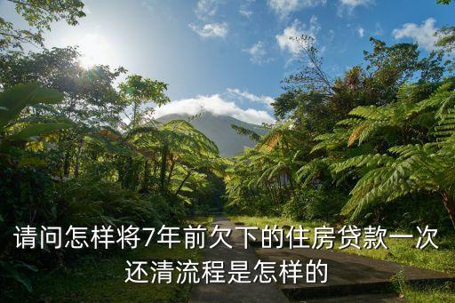 請問怎樣將7年前欠下的住房貸款一次還清流程是怎樣的