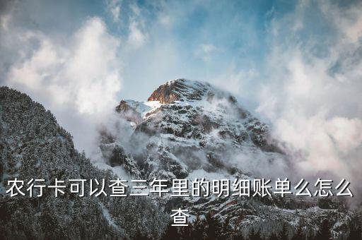 農(nóng)行卡可以查三年里的明細(xì)賬單么怎么查
