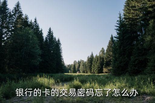 銀行卡未設置交易密碼忘了怎么辦，銀行的卡的交易密碼忘了怎么辦