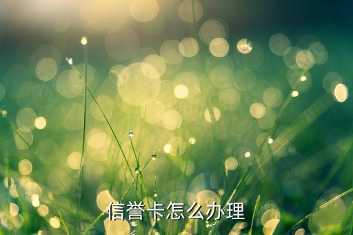 辦信譽卡怎么辦理，信譽卡怎么辦理
