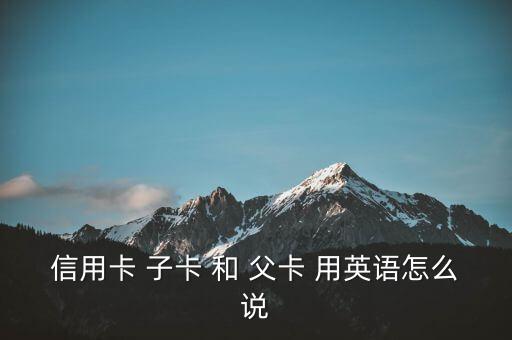 信用卡 子卡 和 父卡 用英語怎么說