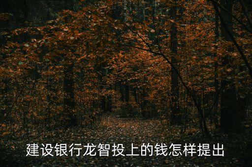 建設(shè)銀行龍智投上的錢怎樣提出