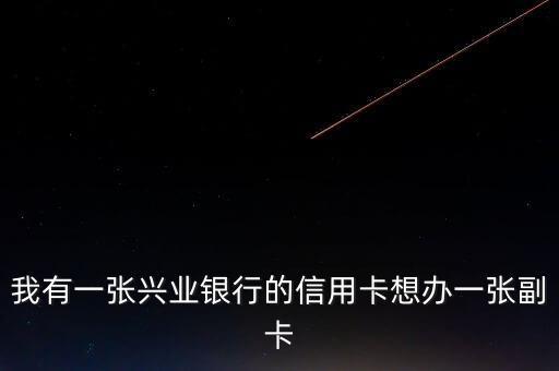 我有一張興業(yè)銀行的信用卡想辦一張副卡