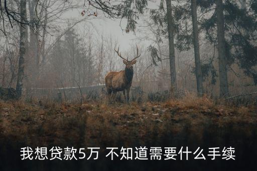 我想貸款5萬 不知道需要什么手續(xù)