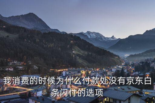 我消費(fèi)的時(shí)候?yàn)槭裁锤犊钐帥](méi)有京東白條閃付的選項(xiàng)
