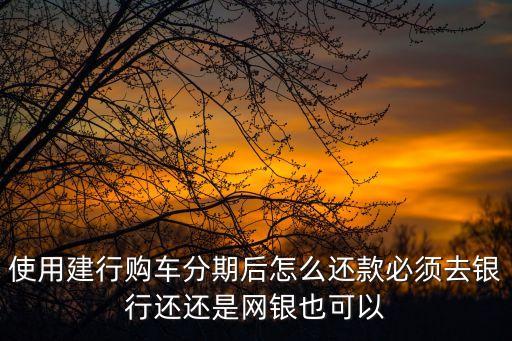 車辦分期怎么還款，我在建設(shè)銀行辦理的分期購車怎樣還款