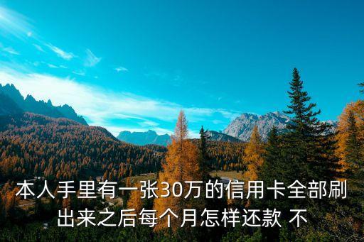 本人手里有一張30萬的信用卡全部刷出來之后每個月怎樣還款 不