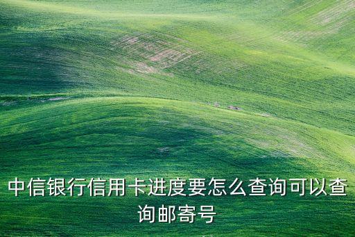 中信銀行信用卡進度要怎么查詢可以查詢郵寄號