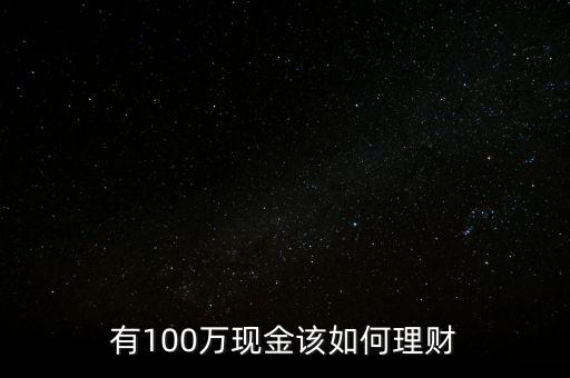 有100萬現金該如何理財