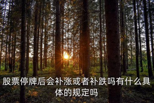 股票停牌后會補(bǔ)漲或者補(bǔ)跌嗎有什么具體的規(guī)定嗎