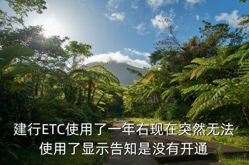 建行etc怎么維修，建行ETC使用了一年右現(xiàn)在突然無法使用了顯示告知是沒有開通