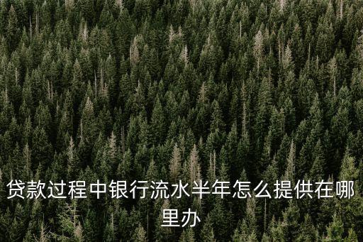 貸款過程中銀行流水半年怎么提供在哪里辦