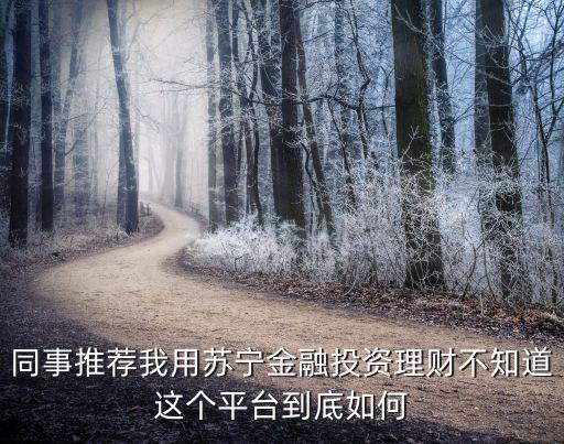 同事推薦我用蘇寧金融投資理財(cái)不知道這個(gè)平臺(tái)到底如何