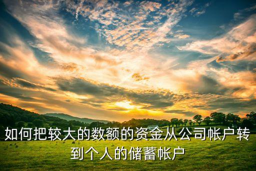 對公賬戶怎么轉(zhuǎn)賬銀行賬戶嗎，如何把較大的數(shù)額的資金從公司帳戶轉(zhuǎn)到個人的儲蓄帳戶
