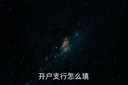 開(kāi)戶支行怎么填